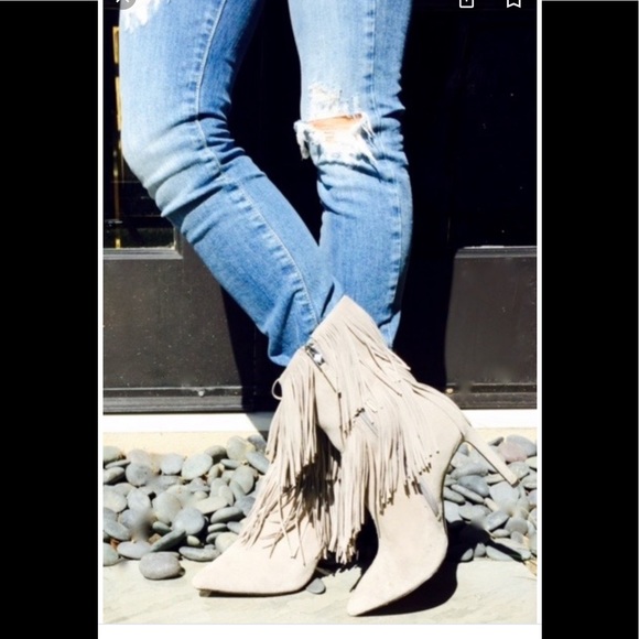 Sam Edelman Belinda Fringe Pointed Toe Boot w/box - Picture 2 of 8